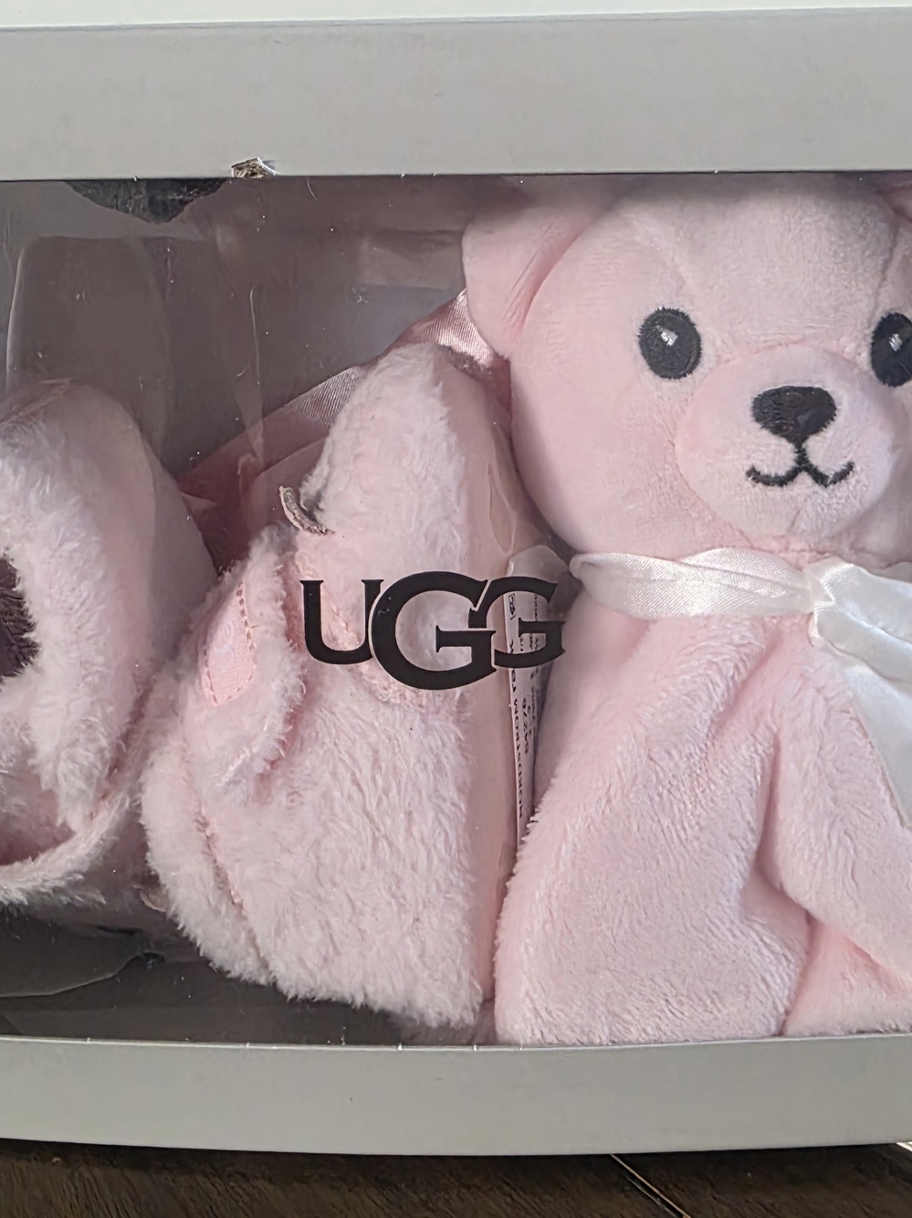 UGG Pink Baby Bear Stuffie Gift Box
